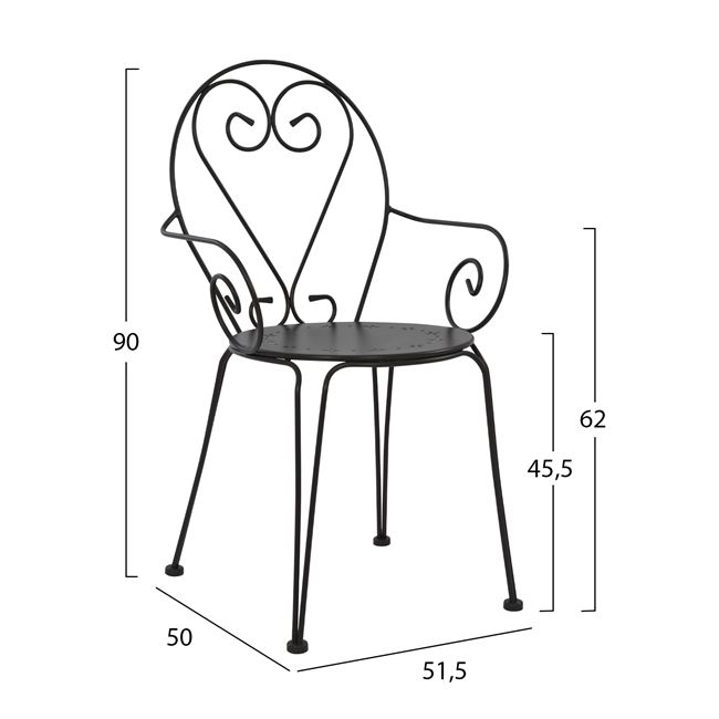 ΣΕΤ 5ΤΜΧ ΜΕ ΤΡΑΠΕΖΙ ΑΛΟΥΜΙΝΙΟΥ 140Χ80Χ75,5 &amp; ΚΑΡΕΚΛΕΣ AMORE ΣΕ ΑΝΘΡΑΚΙ ΧΡΩΜΑ HM10534 3