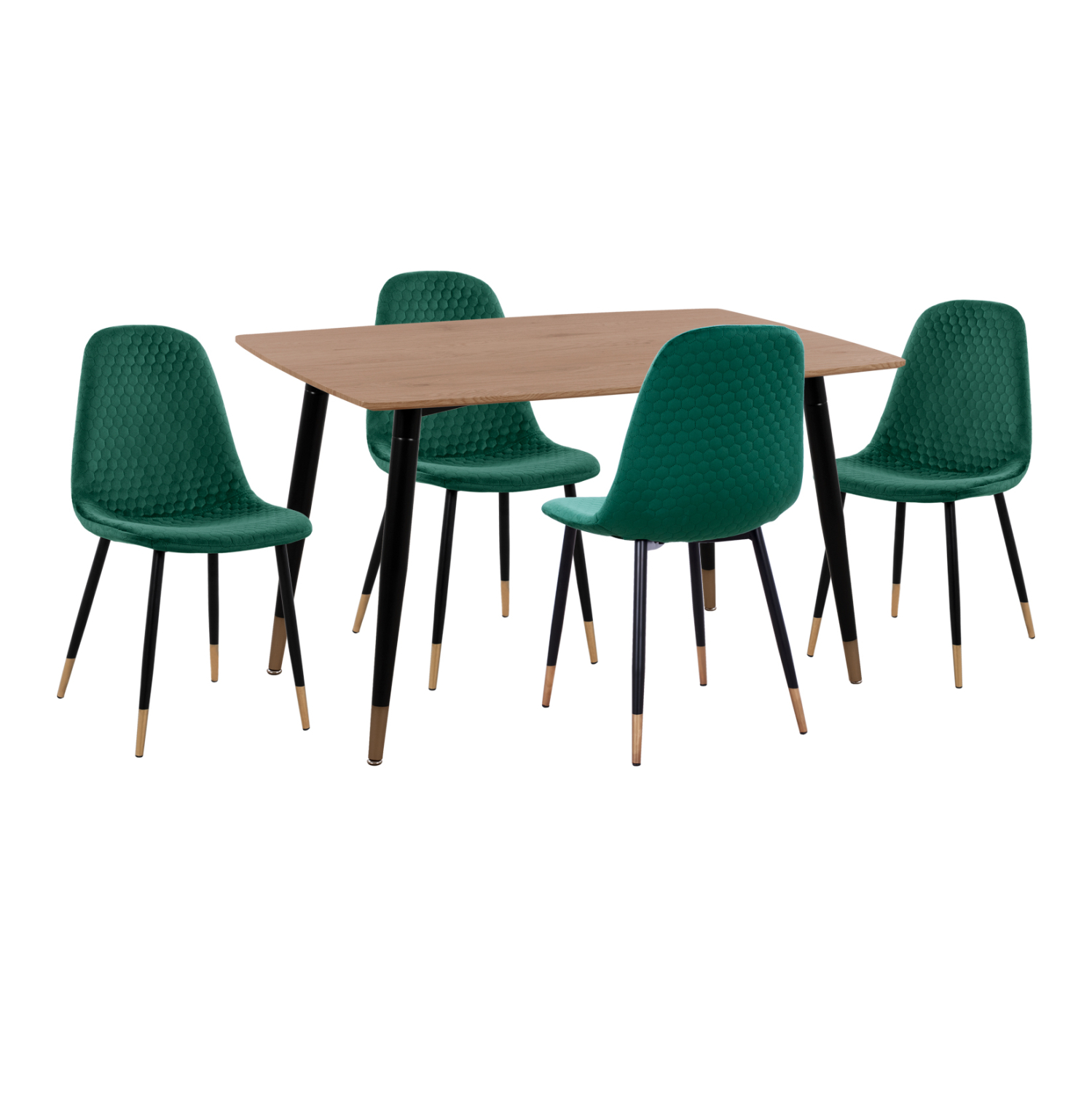 ΣΕΤ ΤΡΑΠΕΖΑΡΙΑΣ 5ΤΜΧ ALIZA HM11196.03 MDF TOP-ΒΕΛΟΥΔΟ ΚΥΠΑΡΙΣΣΙ &amp; ΜΕΤΑΛΛΟ ΜΑΥΡΟ 1