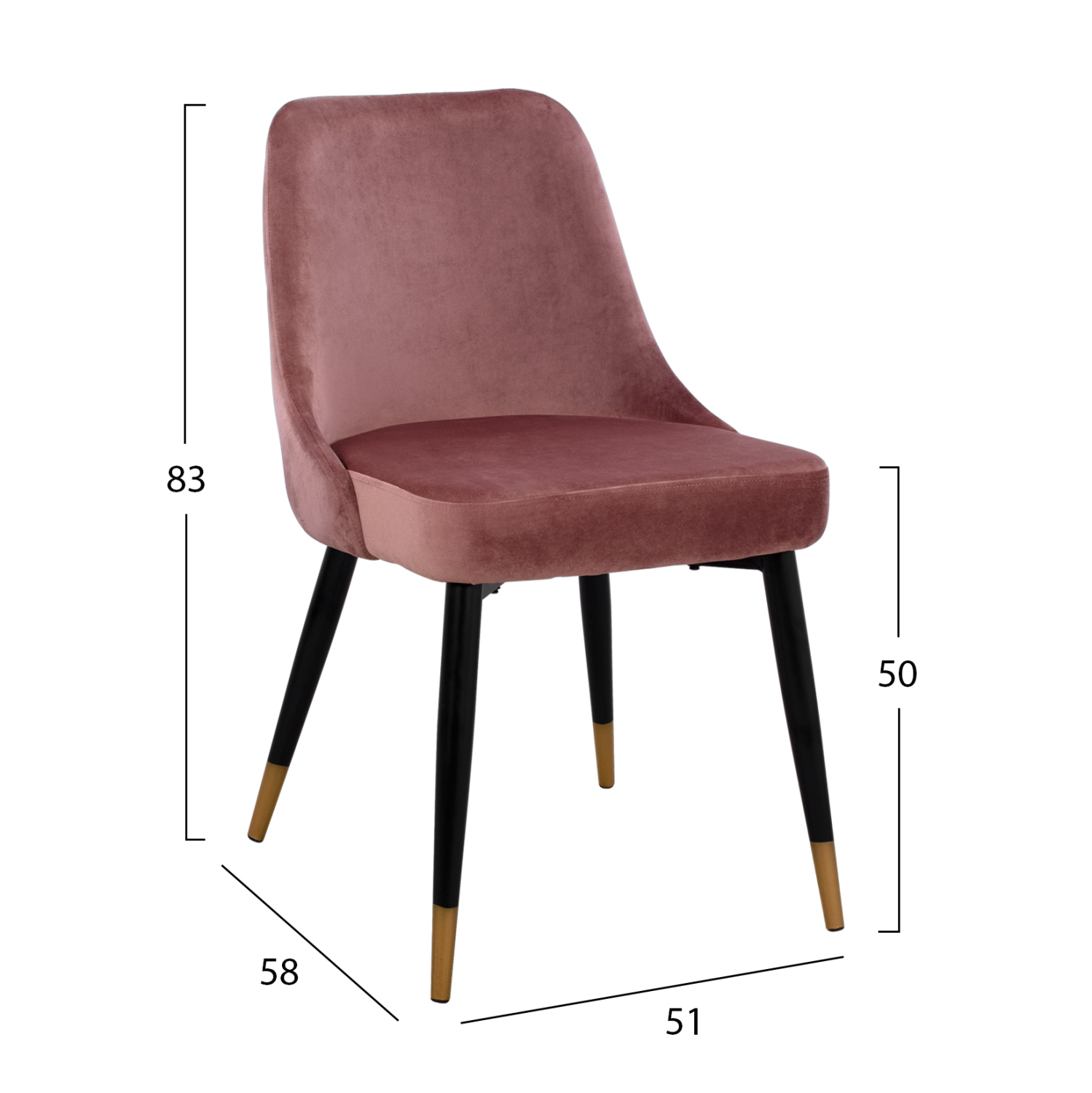 ΣΕΤ ΤΡΑΠΕΖΑΡΙΑΣ 5ΤΜΧ JOLIE HM11198.02 MDF TOP-ΒΕΛΟΥΔΟ ΣΑΠΙΟ ΜΗΛΟ &amp; ΜΕΤΑΛΛΟ ΜΑΥΡΟ 2