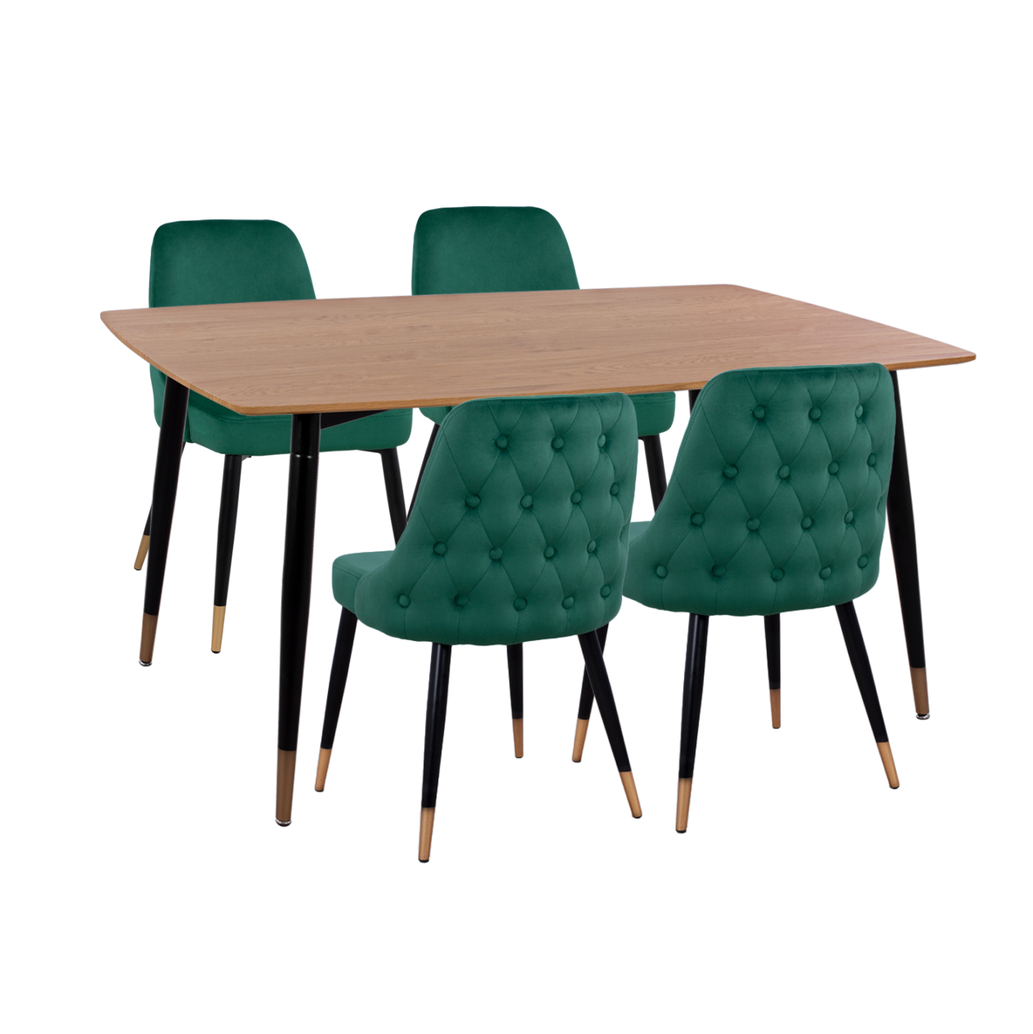 ΣΕΤ ΤΡΑΠΕΖΑΡΙΑΣ 5ΤΜΧ JOLIE HM11198.03 MDF TOP-ΒΕΛΟΥΔΟ ΚΥΠΑΡΙΣΣΙ &amp; ΜΕΤΑΛΛΟ ΜΑΥΡΟ 1