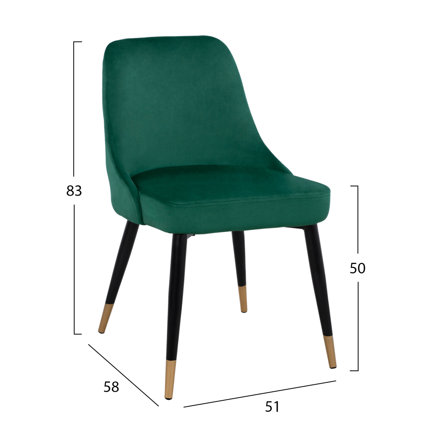 ΣΕΤ ΤΡΑΠΕΖΑΡΙΑΣ 5ΤΜΧ JOLIE HM11198.03 MDF TOP-ΒΕΛΟΥΔΟ ΚΥΠΑΡΙΣΣΙ &amp; ΜΕΤΑΛΛΟ ΜΑΥΡΟ 2
