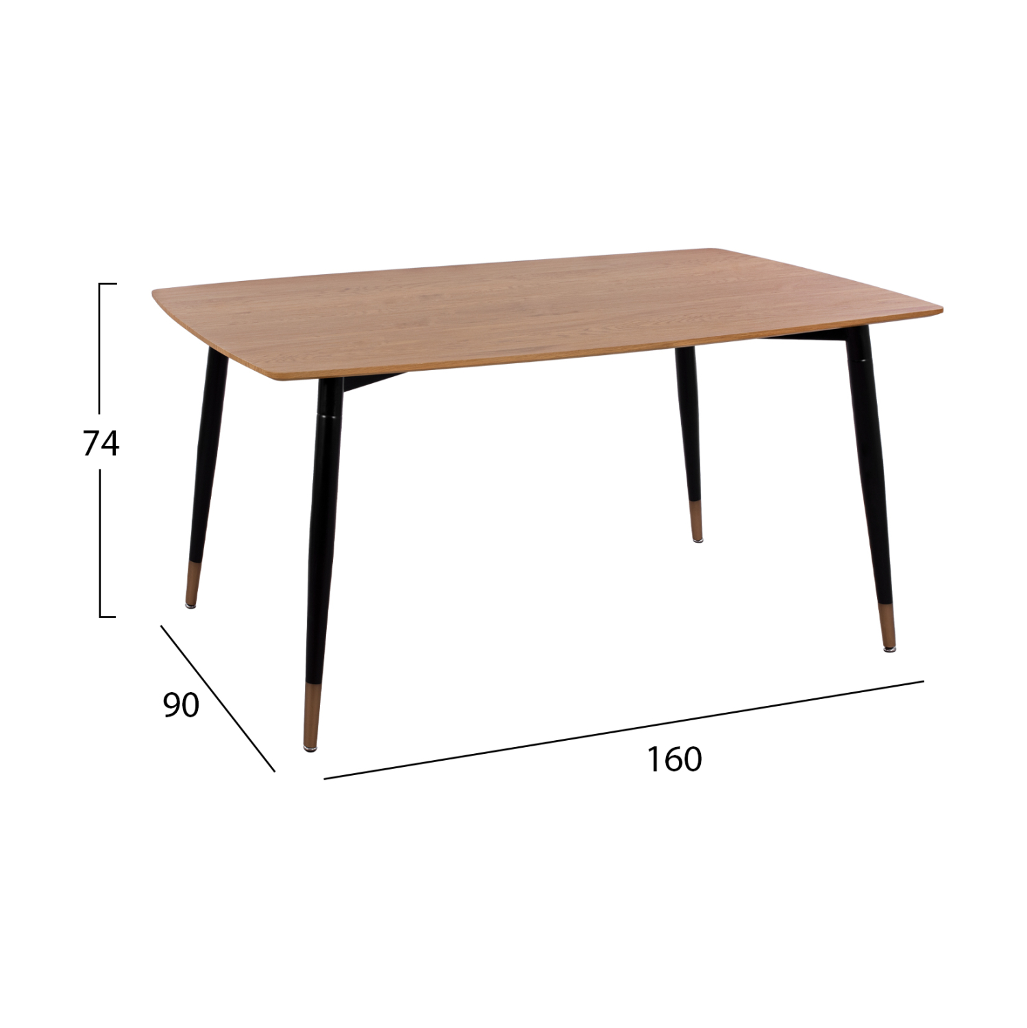 ΣΕΤ ΤΡΑΠΕΖΑΡΙΑΣ 5ΤΜΧ JOLIE HM11198.03 MDF TOP-ΒΕΛΟΥΔΟ ΚΥΠΑΡΙΣΣΙ &amp; ΜΕΤΑΛΛΟ ΜΑΥΡΟ 3