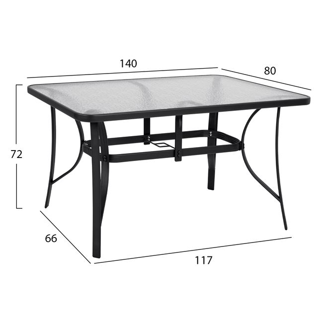 ΣΕΤ ΤΡΑΠΕΖΑΡΙΑΣ 5TMX ΤΡΑΠΕΖΙ 140Χ80Χ72Υεκ.ΚΑΙ 4 ΠΟΛΥΘΡΟΝΕΣ ΜΕΤΑΛΛΟ ΓΚΡΙ HM10562.01 2