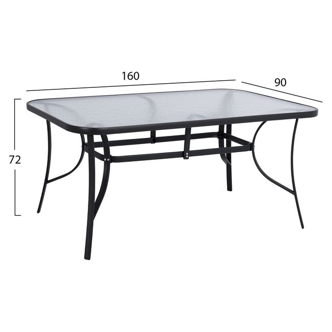 ΣΕΤ ΤΡΑΠΕΖΑΡΙΑΣ 7TMX ΜΕ ΤΡΑΠΕΖΙ 160Χ90Χ72Υεκ.ΚΑΙ 6 ΠΟΛΥΘΡΟΝΕΣ ΓΚΡΙ ΜΕΤΑΛΛΟ HM10564.01 2