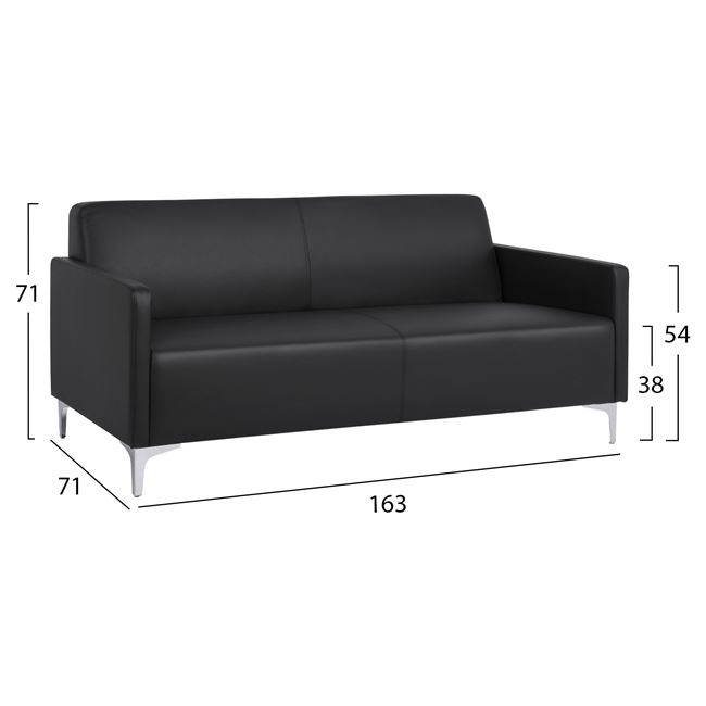 ΣΕΤ 2 ΤΜΧ ΚΑΝΑΠΕΣ 3ΘΕΣΙΟΣ ΚΑΙ 2ΘΕΣΙΟΣ NELLIE HM11274.01 ΜΑΥΡΟ ΧΡΩΜΑ 2