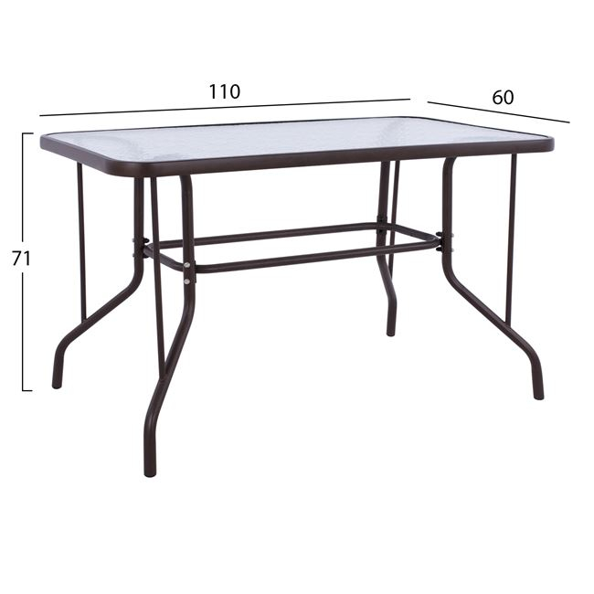 ΣΕΤ ΤΡΑΠΕΖΑΡΙΑΣ 5ΤΜΧ ΜΕ 4 ΚΑΡΕΚΛΕΣ ΜΕ ΜΑΞΙΛΑΡΙ &amp; ΤΡΑΠΕΖΙ 110x60 ΚΑΦΕ HM10566.02 2