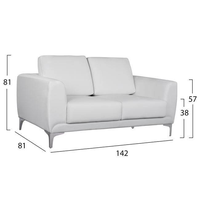 ΣΕΤ ΣΑΛΟΝΙΟΥ 2ΤΜΧ KENZIE ΜΕ ΛΕΥΚΟ PU HM11284.02 3