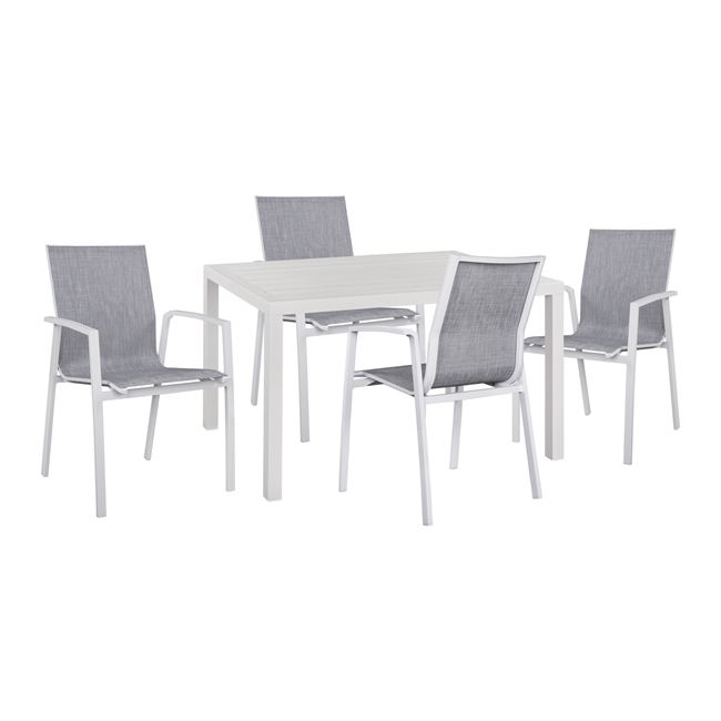 ΣΕΤ 5ΤΜΧ ΤΡΑΠΕΖΙ ΑΛΟΥΜΙΝΙΟΥ &amp; ΠΟΛΥΘΡΟΝΕΣ ΑΛΟΥΜΙΝΙΟΥ ΛΕΥΚΕΣ HM10595.01 1