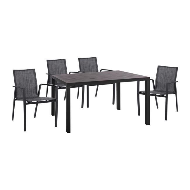 ΣΕΤ 5ΤΜΧ ΤΡΑΠΕΖΙ ΑΛΟΥΜΙΝΙΟΥ &amp; ΠΟΛΥΘΡΟΝΕΣ ΑΛΟΥΜΙΝΙΟΥ ΑΝΘΡΑΚΙ HM10596.02 1