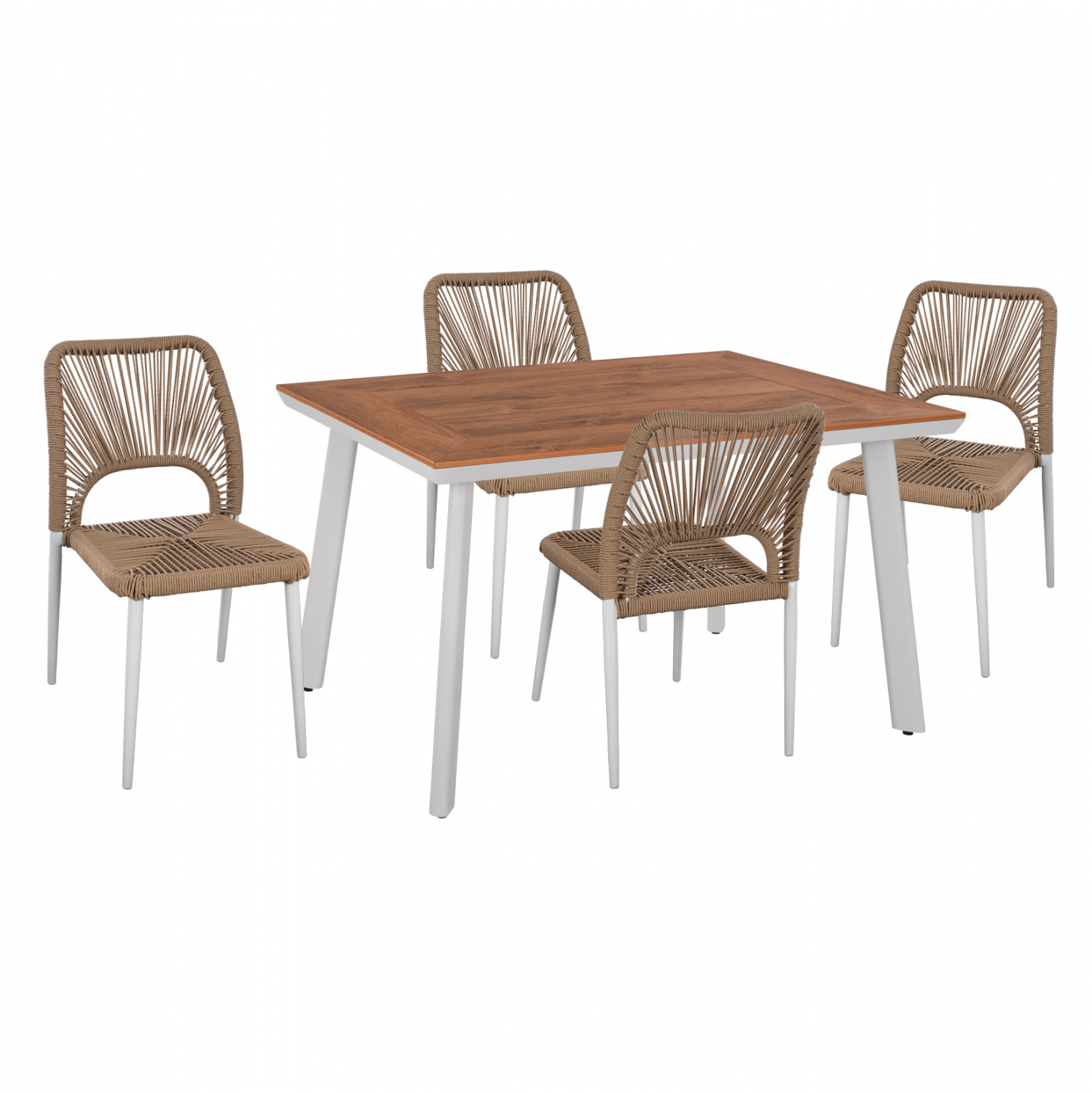 ΣΕΤ ΤΡΑΠΕΖΑΡΙΑΣ 5ΤΜΧ ΤΡΑΠΕΖΙ ΛΕΥΚΟ 120x80 ΚΑΙ ΚΑΡΕΚΛΑ ΜΕ ΣΧΟΙΝΙ HM11534.01 1