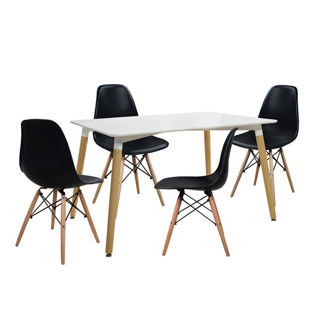 ΣΕΤ ΤΡΑΠΕΖΑΡΙΑ 5Τ ΤΡΑΠΕΖΙ MINIMAL 120x80x73 cm-TWIST ΜΑΥΡΕΣ HM10080.02 1