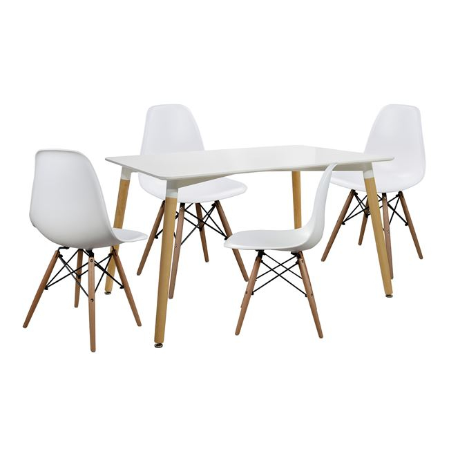 ΣΕΤ ΤΡΑΠΕΖΑΡΙΑ 5Τ ΤΡΑΠΕΖΙ MINIMAL 120Χ80-TWIST ΛΕΥΚΕΣ HM10080.01 1