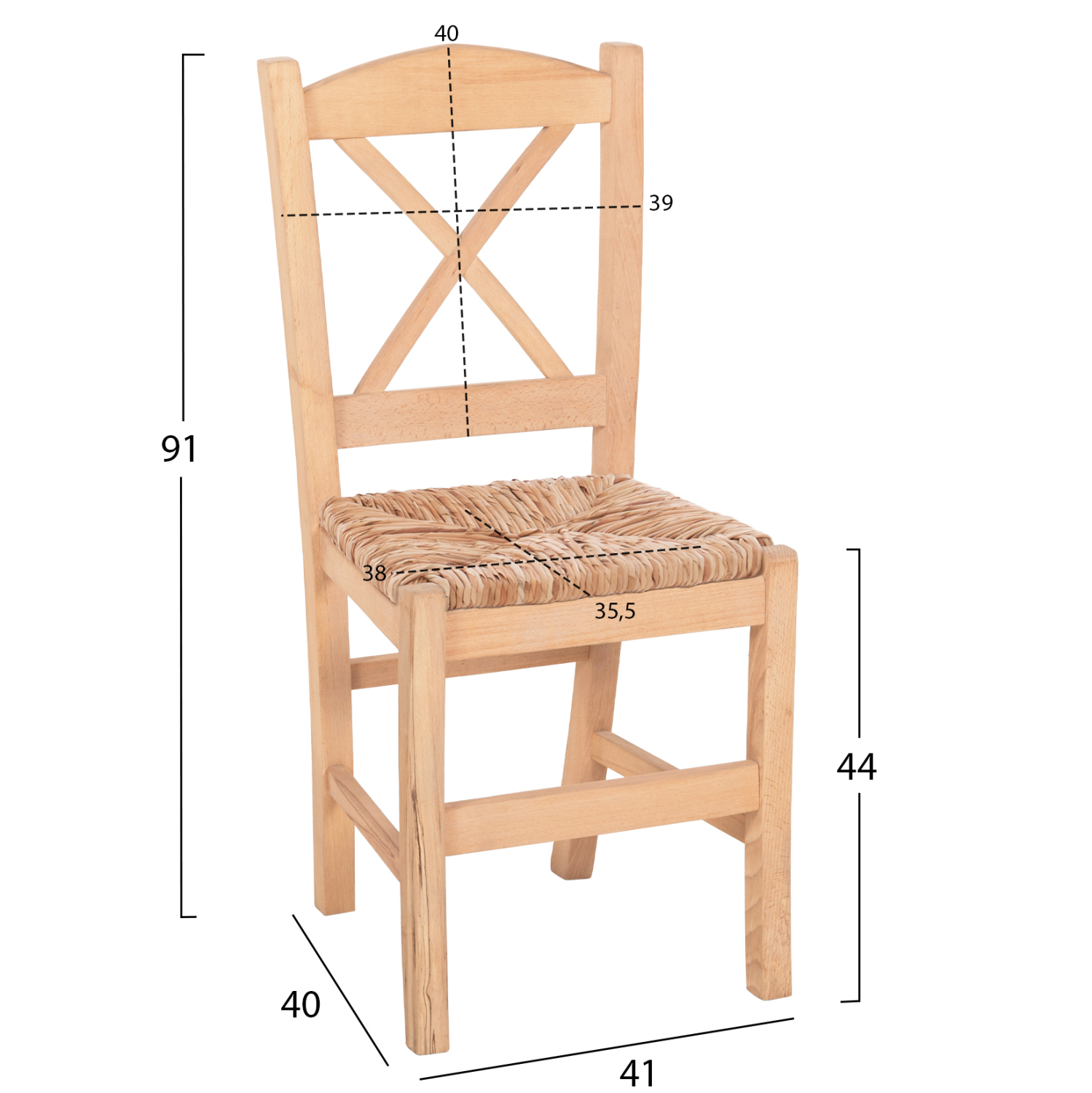 ΚΑΡΕΚΛΑ ΚΑΦΕΝΕΙΟΥ RIO HM10098 ΞΥΛΟ ΟΞΙΑΣ ΑΒΑΦΗ ΜΕ ΨΑΘΑ 41x40x91Υεκ. 2