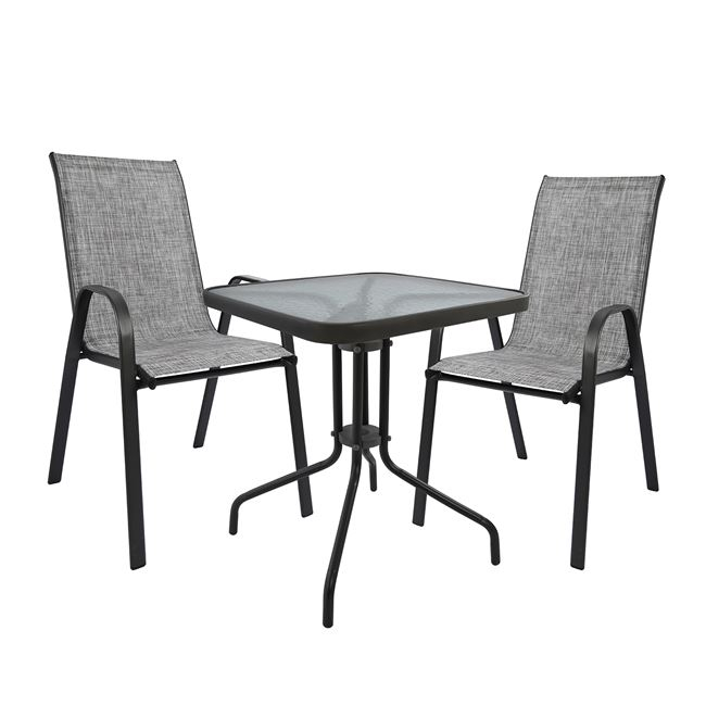 ΣΕΤ ΤΡΑΠΕΖΑΡΙΑΣ 3ΤΜΧ ΜΕ 2 ΚΑΡΕΚΛΕΣ &amp; 1 ΤΡΑΠΕΖΙ 60x60 HM5183.01 1