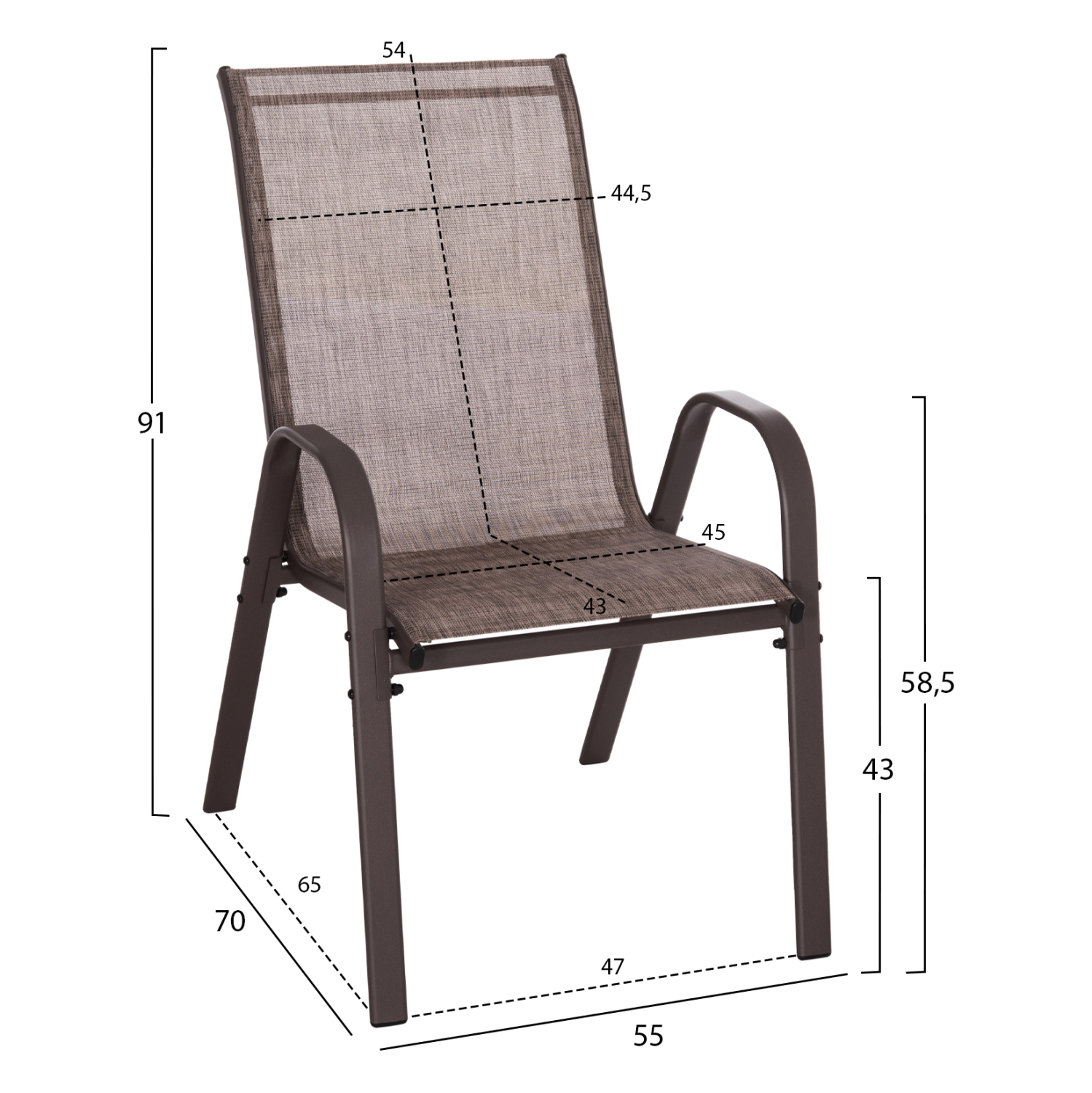 ΣΕΤ ΤΡΑΠΕΖΑΡΙΑΣ ΚΑΦΕ ΜΕΤΑΛΛΙΚΟ 5ΤΜΧ ΜΕ 4 ΚΑΡΕΚΛΕΣ &amp; ΤΡΑΠΕΖΙ 150Χ90 HM5201 3