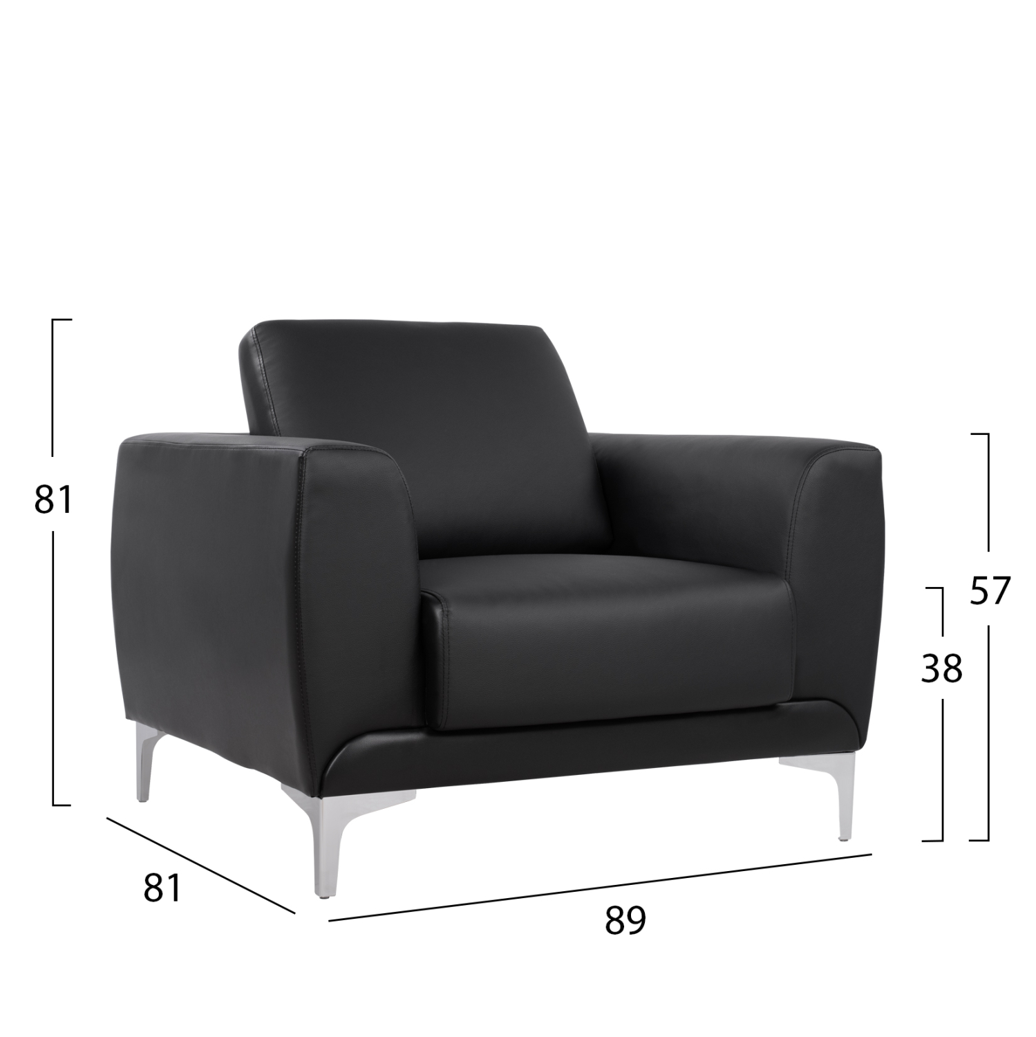 ΣΕΤ ΣΑΛΟΝΙΟΥ 3ΤΜΧ KENZIE ΜΕ ΜΑΥΡΟ PU HM10329.02 3