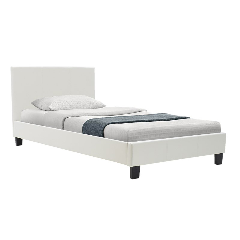 Κρεβάτι Nevil pakoworld 100x200 PU χρώμα λευκό ματ 2