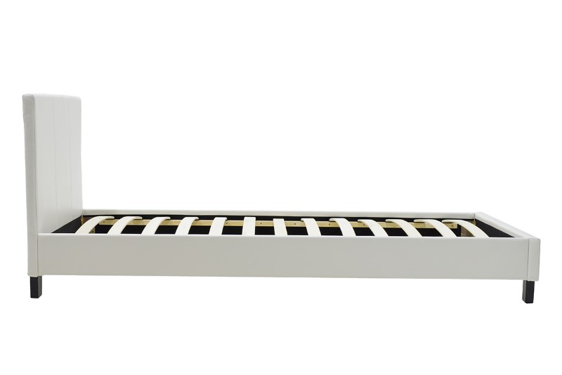 Κρεβάτι Nevil pakoworld 100x200 PU χρώμα λευκό ματ 3