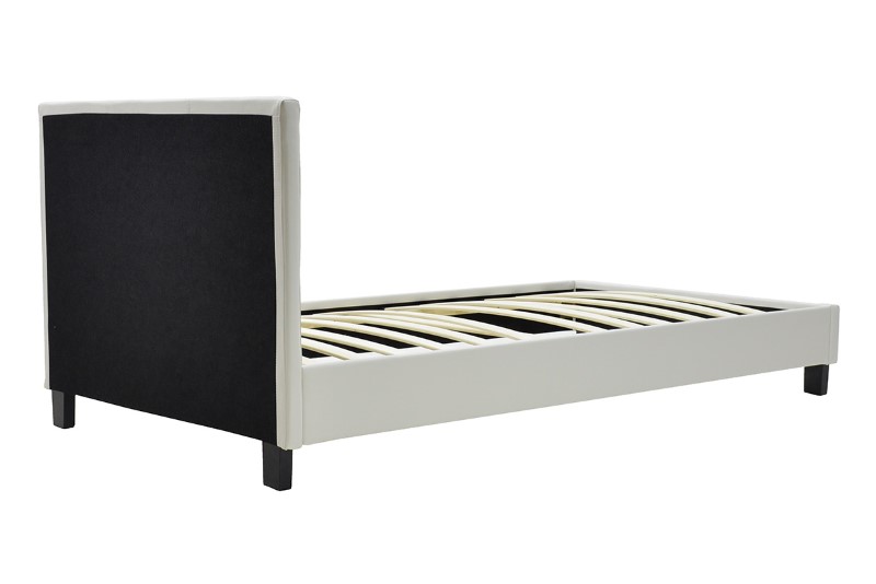 Κρεβάτι Nevil pakoworld 100x200 PU χρώμα λευκό ματ 4