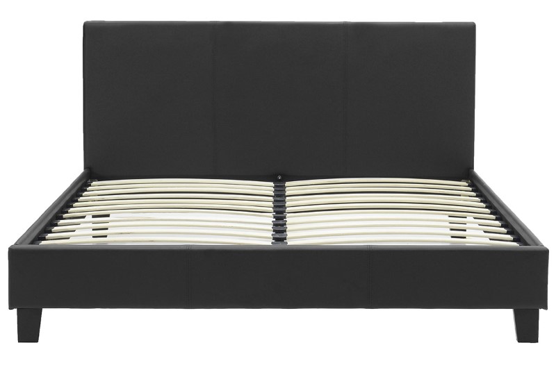 Κρεβάτι Nevil pakoworld 150x200 PU χρώμα μαύρο ματ 4