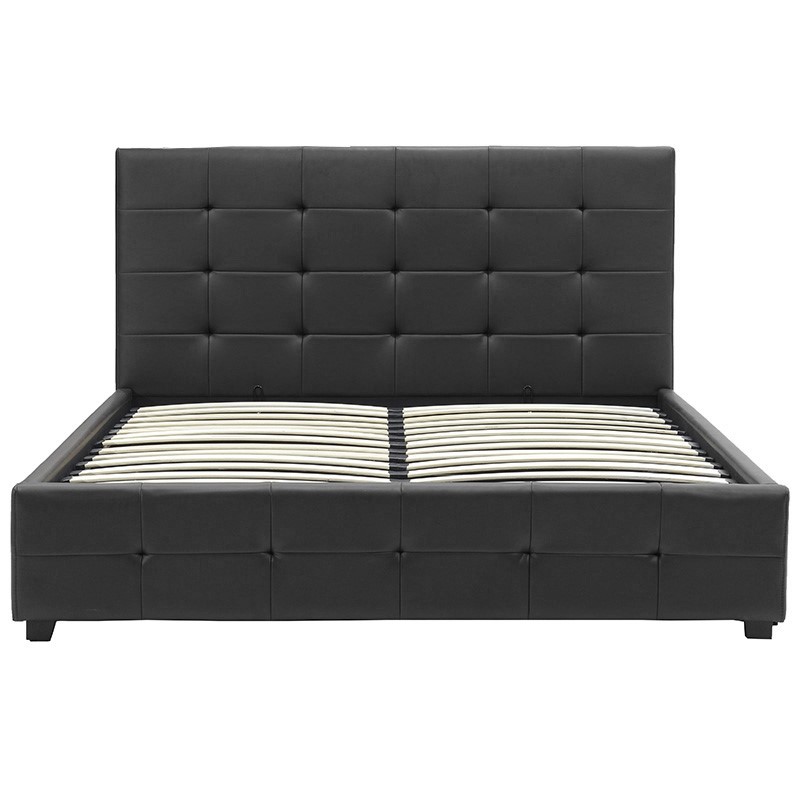 Κρεβάτι Roi pakoworld 160x200 PU μαύρο ματ + αποθηκευτικό χώρο 4
