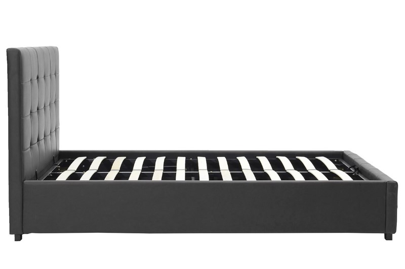Κρεβάτι Roi pakoworld 160x200 PU μαύρο ματ + αποθηκευτικό χώρο 5