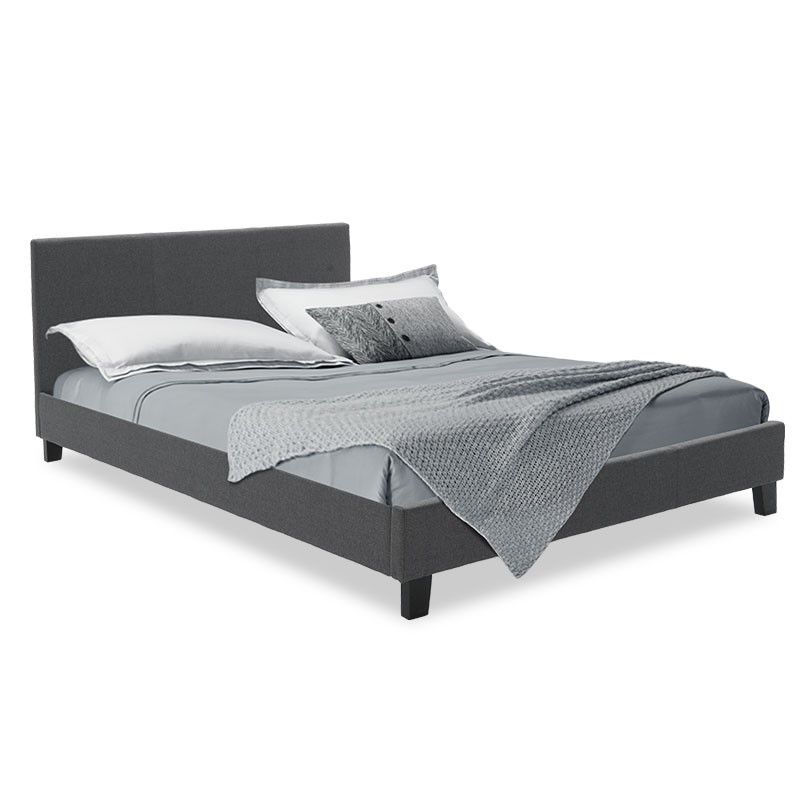 Κρεβάτι Nevil pakoworld 150x200 με ύφασμα χρώμα ανθρακί 2