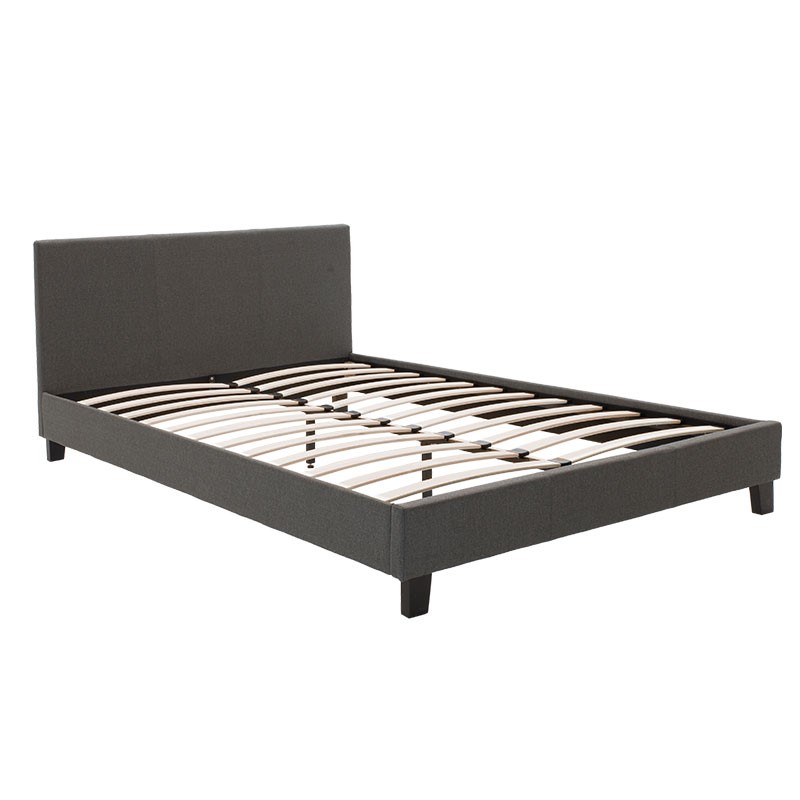 Κρεβάτι Nevil pakoworld 150x200 με ύφασμα χρώμα ανθρακί 3