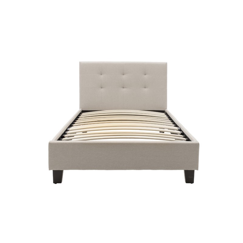 Κρεβάτι Mago pakoworld ύφασμα εκρού 100x200εκ 3