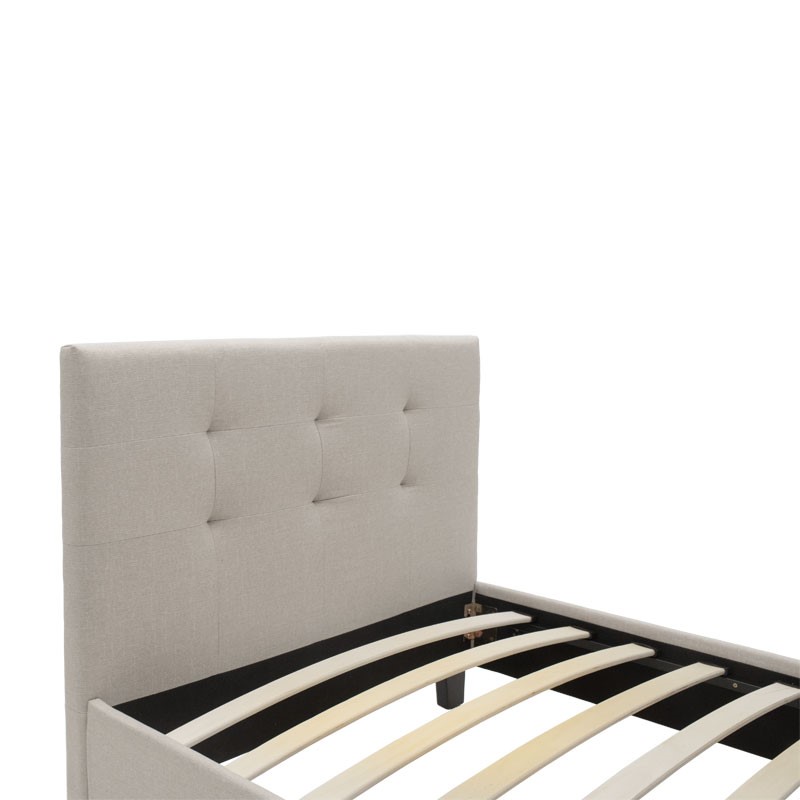 Κρεβάτι Mago pakoworld ύφασμα εκρού 100x200εκ 6