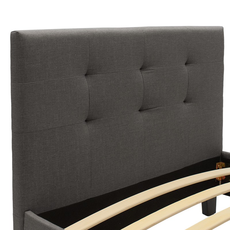 Κρεβάτι Mago pakoworld ύφασμα ανθρακί 100x200εκ 5