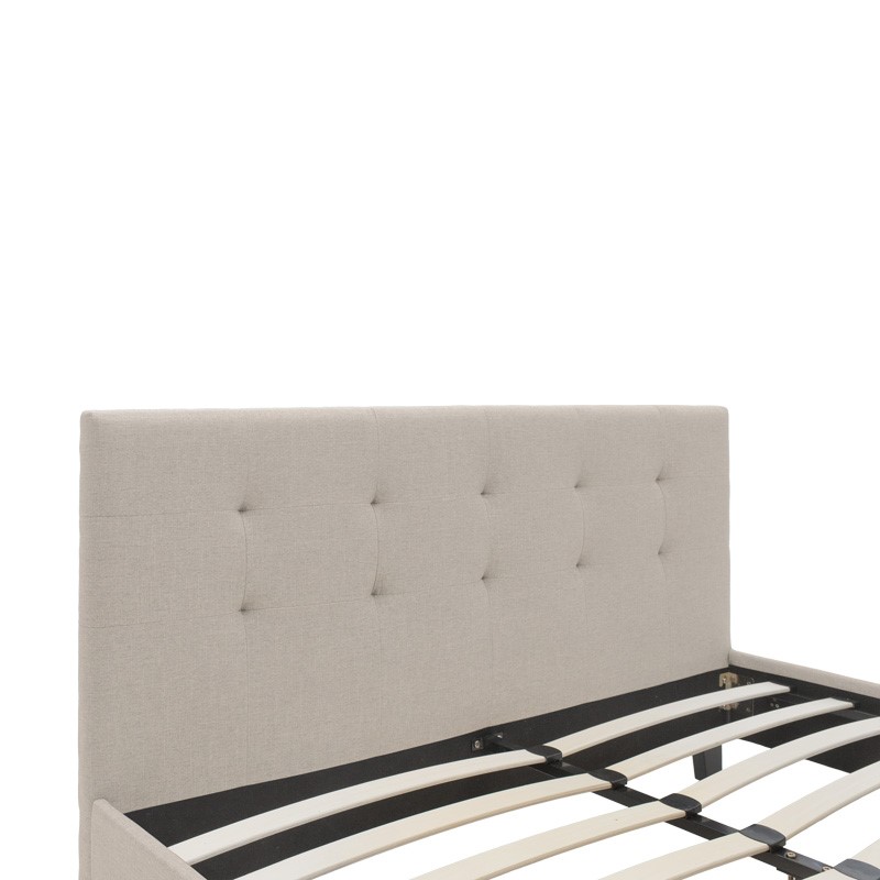 Κρεβάτι Mago pakoworld ύφασμα εκρού 150x200εκ 6