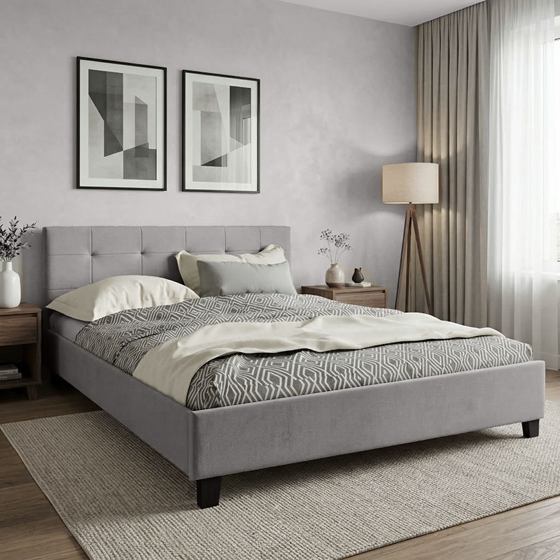 Κρεβάτι Mago pakoworld pu γκρι ματ 150x200εκ 1