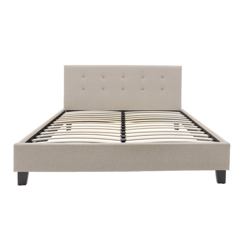 Κρεβάτι Mago pakoworld ύφασμα εκρού 160x200εκ 3