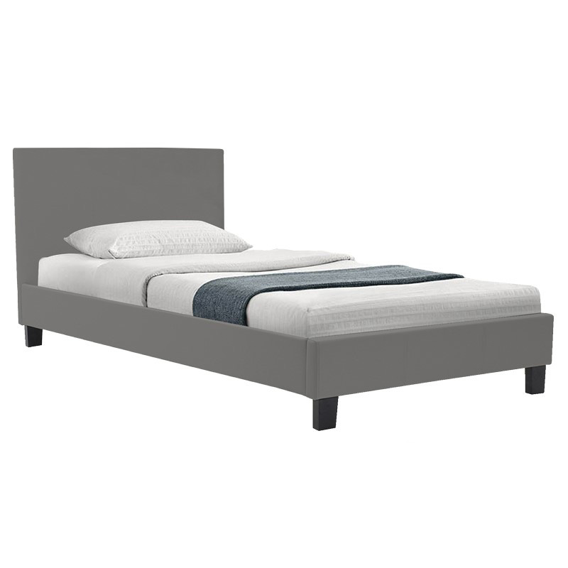 Κρεβάτι Nevil pakoworld μονό pu γκρι ματ 100x200εκ 1