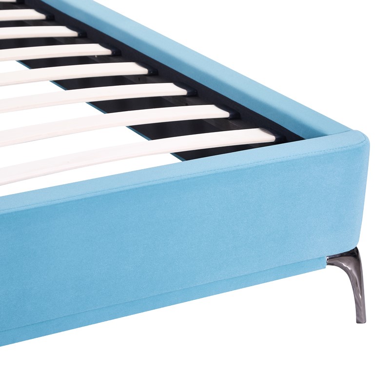 Κρεβάτι Ikina pakoworld βελούδο σε πετρόλ απόχρωση 160x200εκ 6