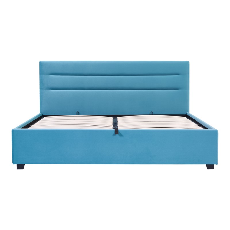 Κρεβάτι Molito pakoworld βελούδο σε πετρόλ απόχρωση με αποθηκευτικό χώρο160x200εκ 3