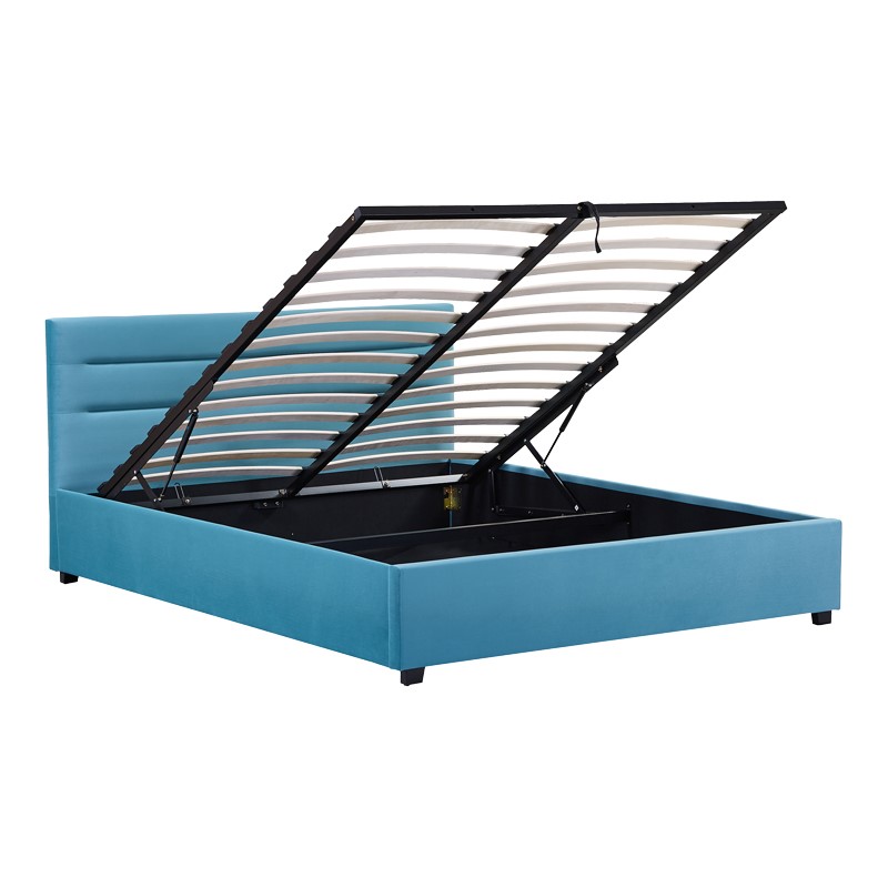 Κρεβάτι Molito pakoworld βελούδο σε πετρόλ απόχρωση με αποθηκευτικό χώρο160x200εκ 4