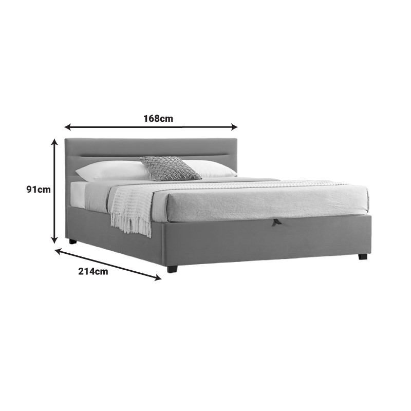 Κρεβάτι Molito pakoworld βελούδο σε πετρόλ απόχρωση με αποθηκευτικό χώρο160x200εκ 7