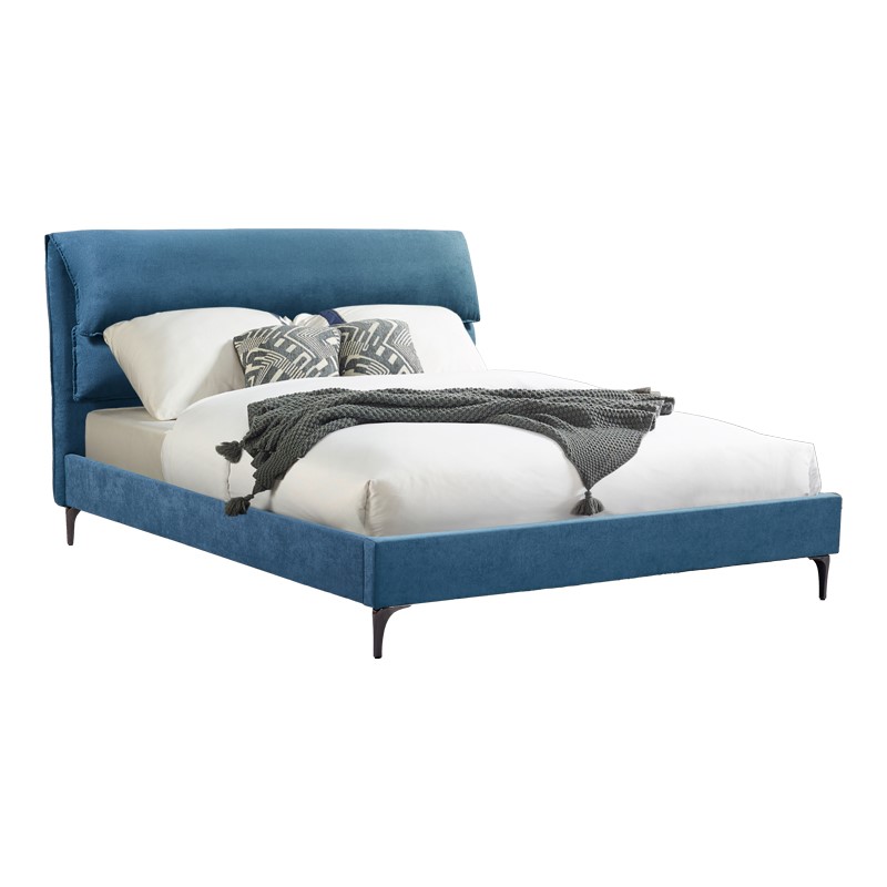 Κρεβάτι Aryna pakoworld ύφασμα σε πετρόλ απόχρωση 160x200εκ 1