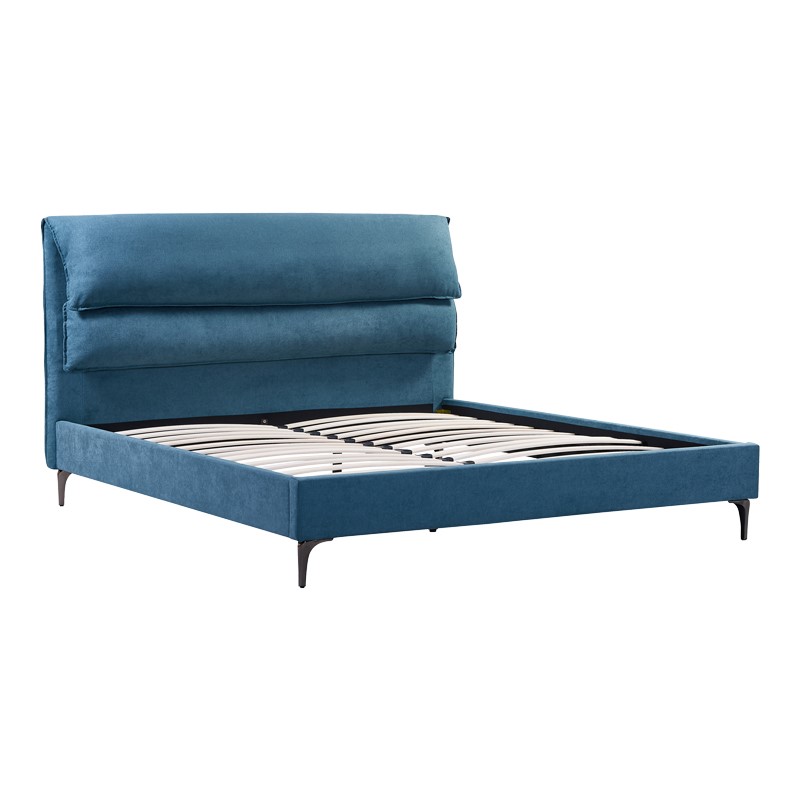 Κρεβάτι Aryna pakoworld ύφασμα σε πετρόλ απόχρωση 160x200εκ 4