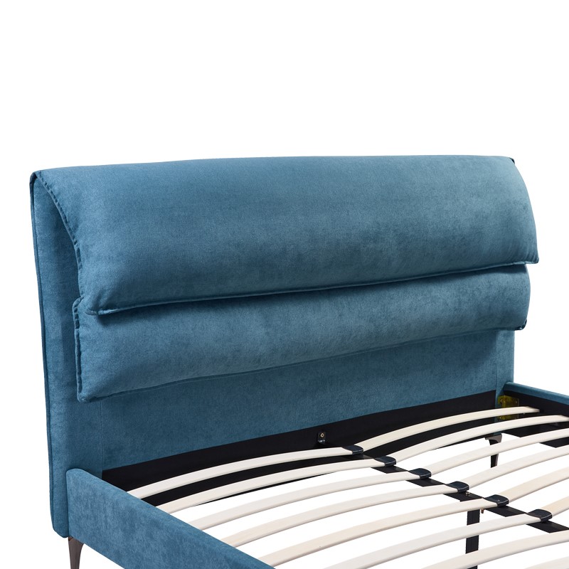 Κρεβάτι Aryna pakoworld ύφασμα σε πετρόλ απόχρωση 160x200εκ 5