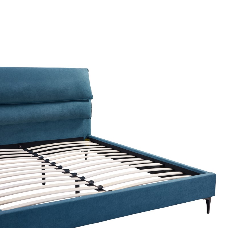 Κρεβάτι Aryna pakoworld ύφασμα σε πετρόλ απόχρωση 160x200εκ 6