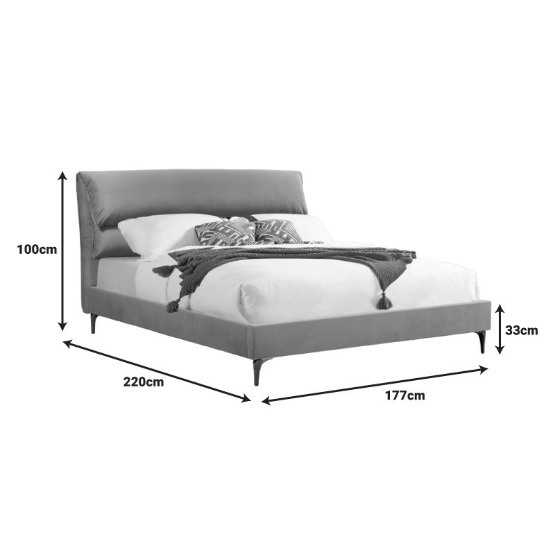 Κρεβάτι Aryna pakoworld ύφασμα σε πετρόλ απόχρωση 160x200εκ 7