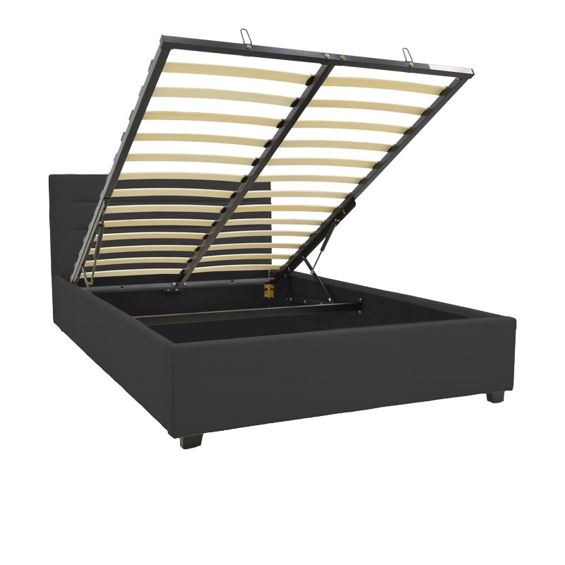 Κρεβάτι Molito pakoworld ανθρακί βελούδο με αποθηκευτικό χώρο120x200εκ 2