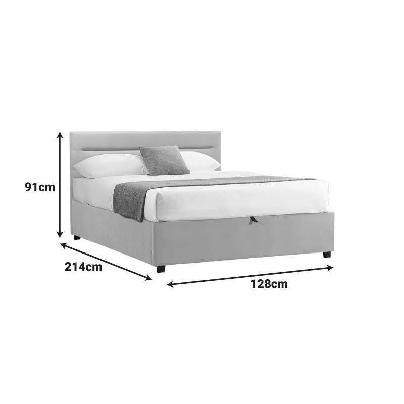 Κρεβάτι Molito pakoworld ανθρακί βελούδο με αποθηκευτικό χώρο120x200εκ 5