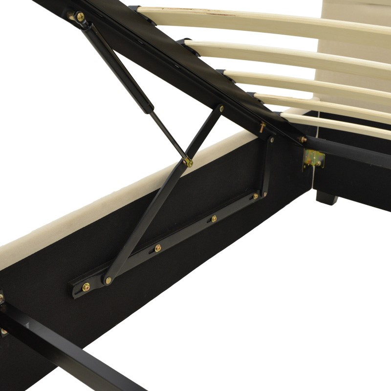 Κρεβάτι Molito pakoworld βελούδο σε εκρού απόχρωση με αποθηκευτικό χώρο120x200εκ 6