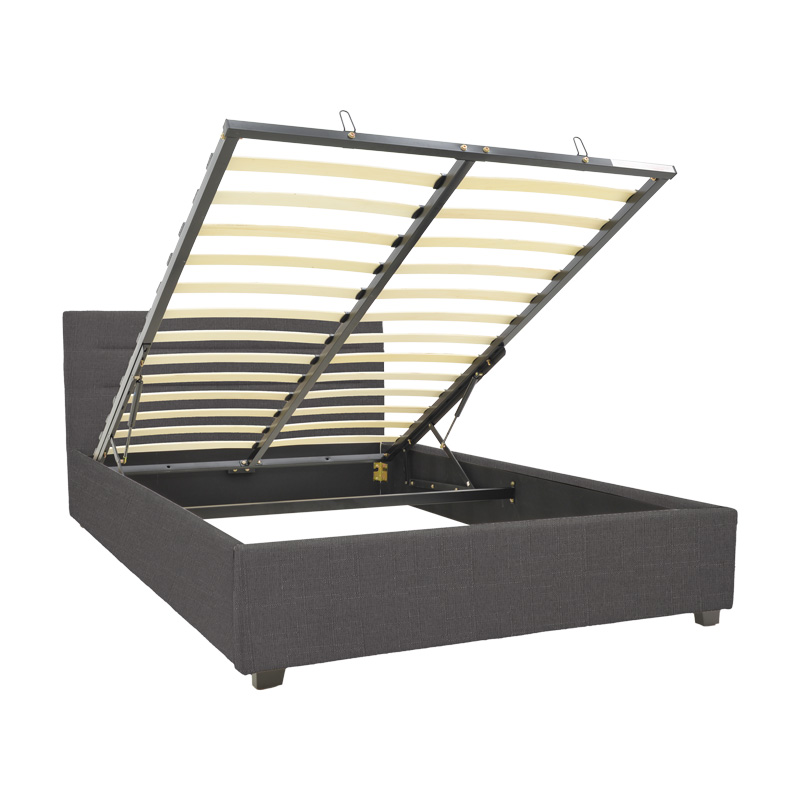 Κρεβάτι Molito pakoworld ύφασμα σε ανθρακί απόχρωση με αποθηκευτικό χώρο120x200εκ 2