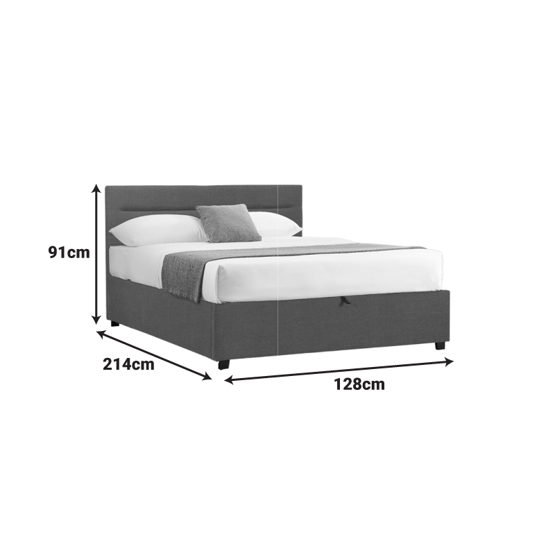 Κρεβάτι Molito pakoworld ύφασμα σε ανθρακί απόχρωση με αποθηκευτικό χώρο120x200εκ 5