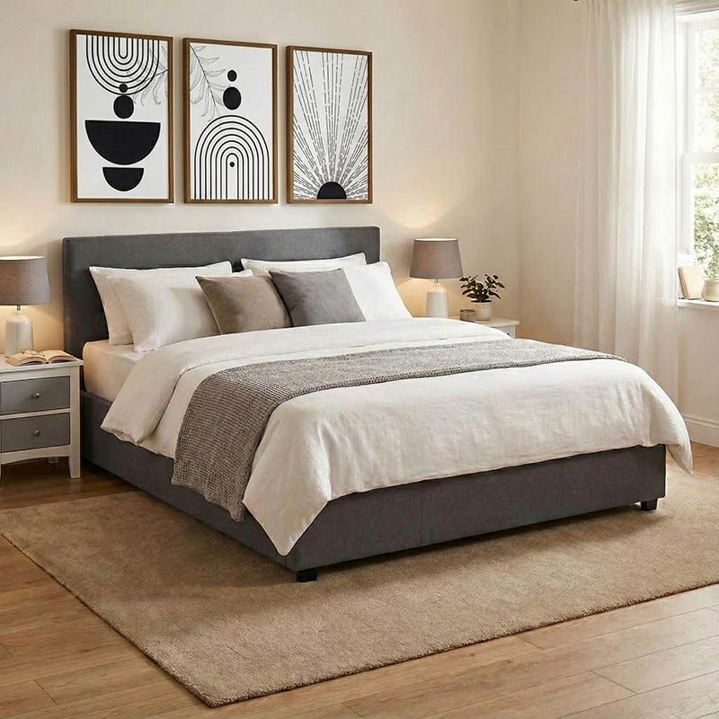 Κρεβάτι Molito pakoworld ύφασμα σε ανθρακί απόχρωση με αποθηκευτικό χώρο160x200εκ 2